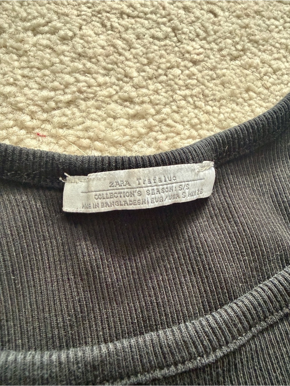 Zara Black Ribbed Racerback Crop Top - Picture 2 of 3